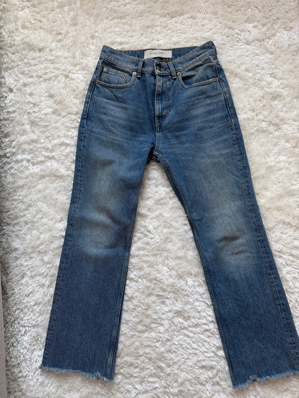 Golden Goose Women's Straight Leg Jeans in Blue Denim